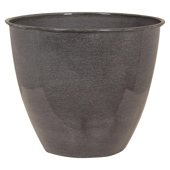 Übertopf rund - Ø x H: 22 x 26 cm, Metall, Anthrazit