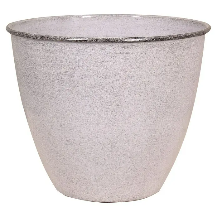 Übertopf rund - Ø x H: 26 x 33 cm, Metall, Grau