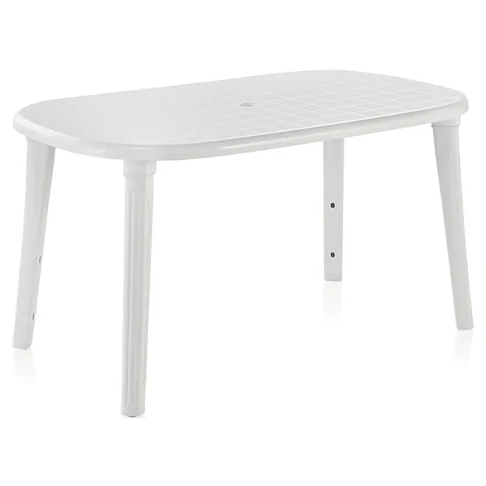 Mesa de jardín Cancún - L x An: 140 x 80 cm, Blanco
