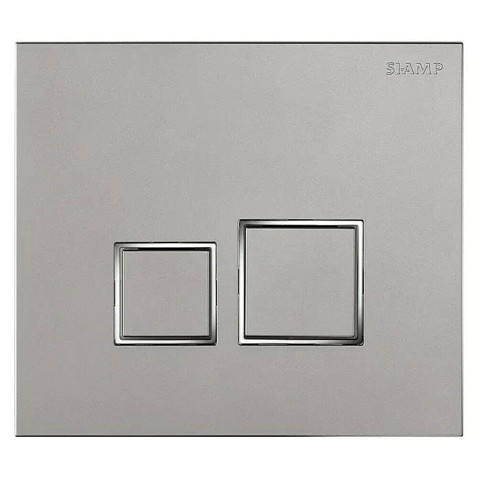 Siamp Betätigungsplatte Square - Chrom matt, 2-Mengen-Spülung - Vorderansicht