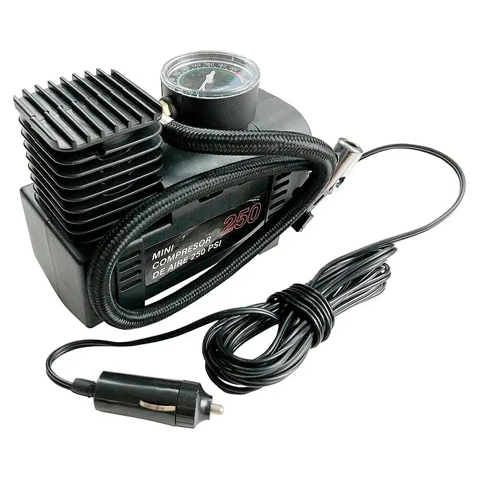 Compresor - Tensión de funcionamiento: 12 V, Manómetro