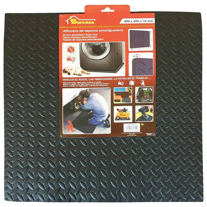 Estera antideslizante - L x An x Al: 60 x 60 x 1 cm, Negro