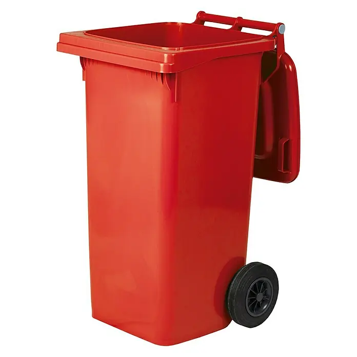 Mülltonne mit Deckel - 120 l, Rot