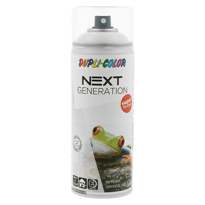 Dupli-Color Next Lak u spreju - Čisto bijele boje, Sjaj, 400 ml - Pogled sprijeda