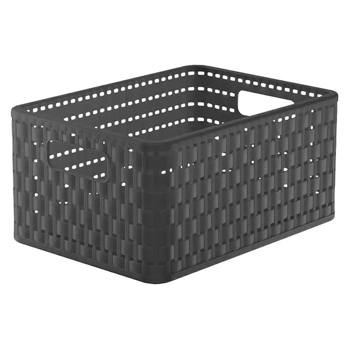Rotho Korb Country - Anthrazit, 11 l, Quadratisch - Vorderansicht