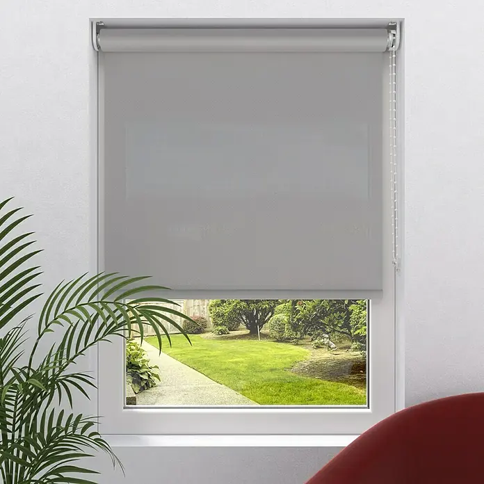 Rollo Screen - B x H: 140 x 190 cm, Silber - Vorderansicht