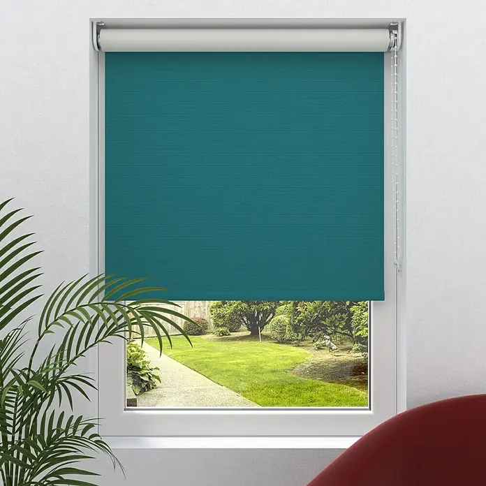 Verdunkelungsrollo - B x H: 90 x 275 cm, Türkis - Vorderansicht