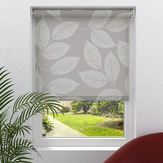 Rollo Blatt - B x H: 80 x 190 cm, Beige - Vorderansicht