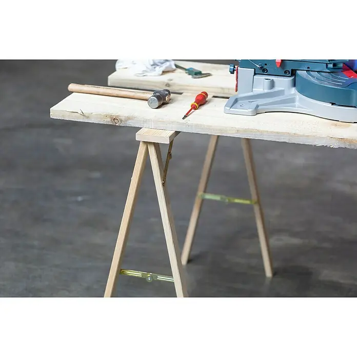 Astigarraga Holzklappbock Kipli - Tragkraft: 250 kg bei 2 Holzböcken, Höhe: 73,5 cm, Kiefer - Rechte Seitenansicht