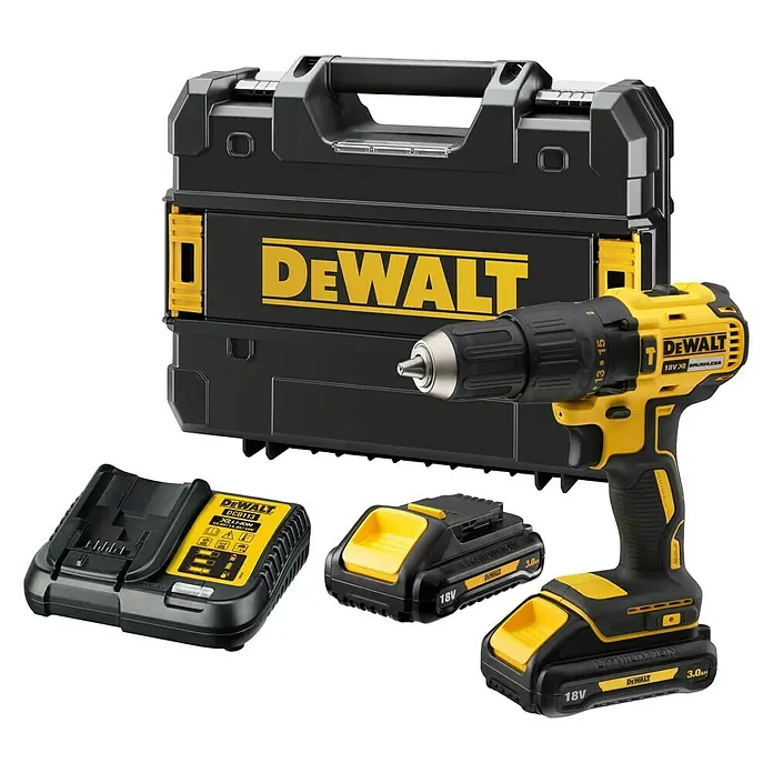 Dewalt XR Akku-Schlagbohrschrauber DCD778L2T - 18 V, 2 Akkus, 3 Ah, Leerlaufdrehzahl: 0 U/min - 1.750 U/min - Vorderansicht