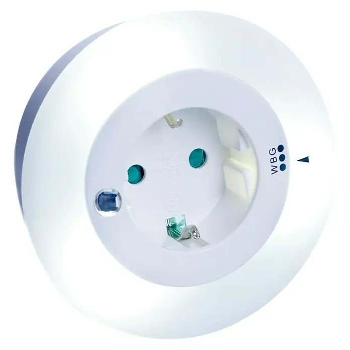 Noćna LED svjetiljka - 1 W, Bijele boje, 92 x 89 x 55 mm - Pogled s lijeve strane