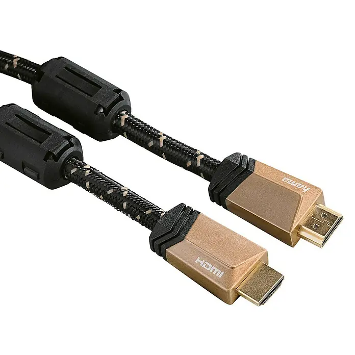 Hama HDMI-Kabel - 3,5 m, Bronze Coffee, 18 Gbit/s, Vergoldete Kontakte - Vorderansicht