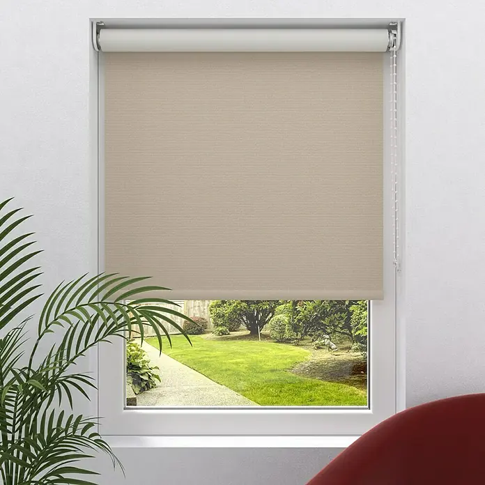 Verdunkelungsrollo - B x H: 90 x 275 cm, Sand - Vorderansicht