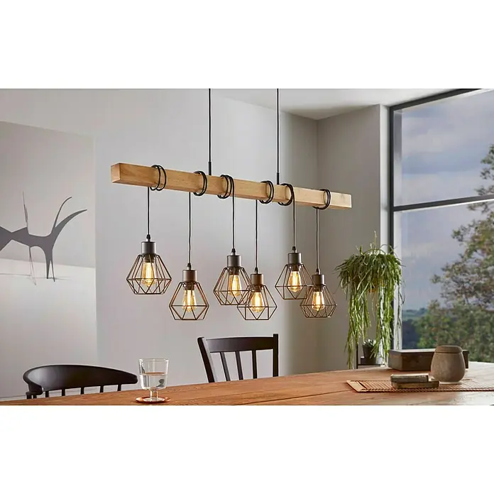 Eglo Townshend 5 Hanglamp - 360 W, l x b x h: 100 x 20 x 110 cm, Zwart, E27