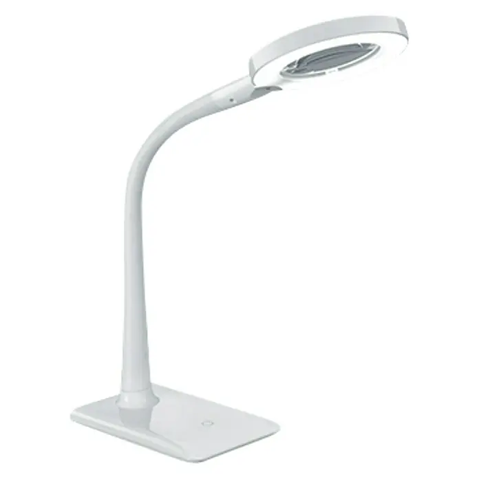 Trio Lighting Lupa de sobremesa LED Lupo - 5 W, Blanco, Altura: 35 cm