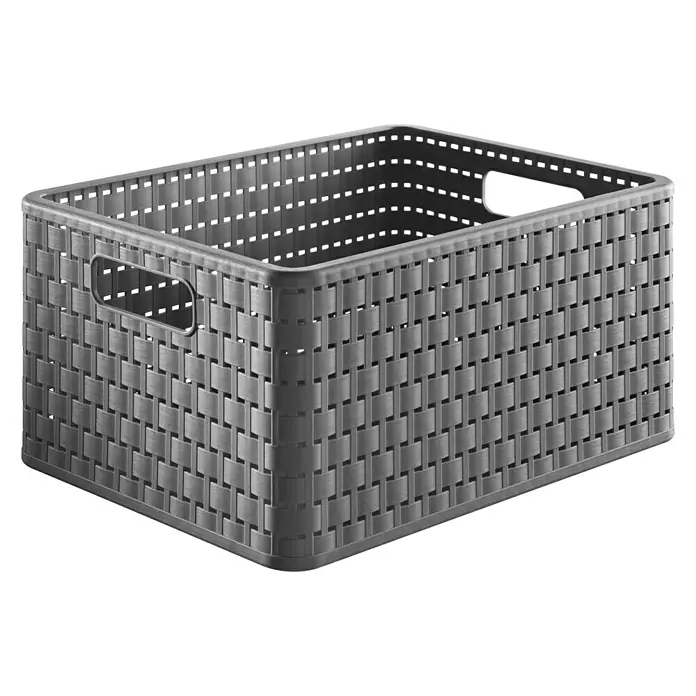 Rotho Korb Country A4 - Anthrazit, 18 l - Vorderansicht