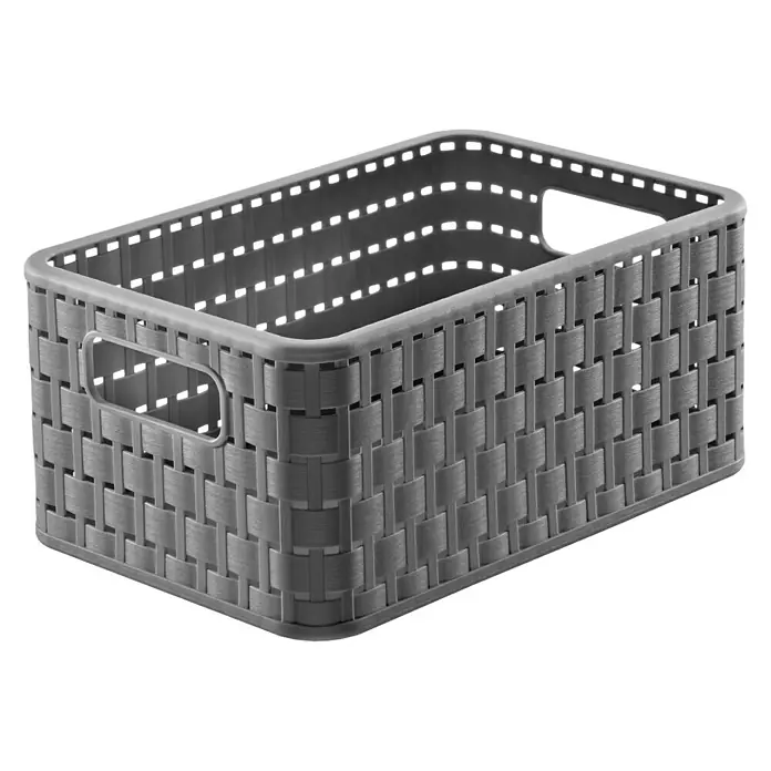 Rotho Korb Country A5 - L x B x H: 28 x 18,5 x 12,6 cm, Anthrazit, 6 l - Vorderansicht