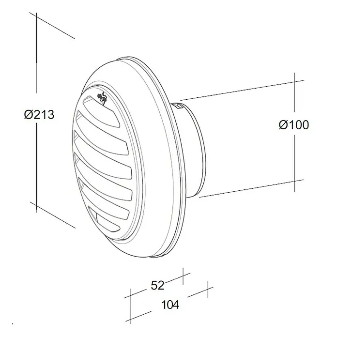 OptimAIRo Außengitter C-100 S - Durchmesser Anschlussstutzen: 100 mm, Magnetische Rückstauklappe, Anthrazit/Bronze