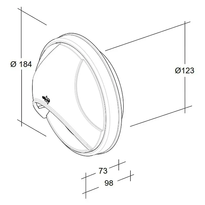 OptimAIRo Ablufthaube C-125 Gb - Durchmesser Anschlussstutzen: 125 mm, Abnehmbares Fliegennetz, Anthrazit/Bronze