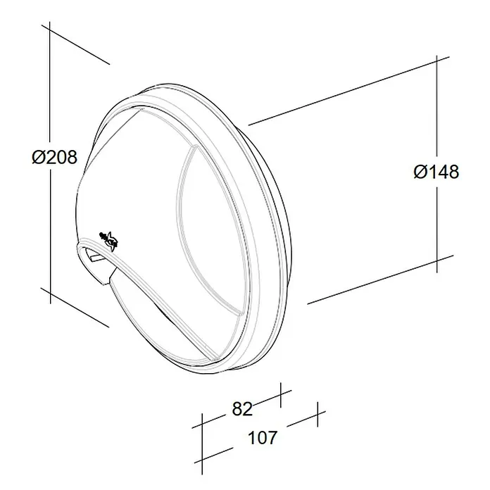 OptimAIRo Ablufthaube C-150 Gb - Durchmesser Anschlussstutzen: 150 mm, Abnehmbares Fliegennetz, Anthrazit/Bronze