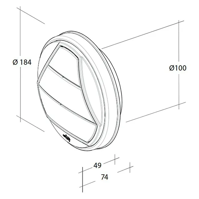 OptimAIRo Jalousieklappe C-100 Fb - Durchmesser Anschlussstutzen: 100 mm, Anthrazit/Bronze