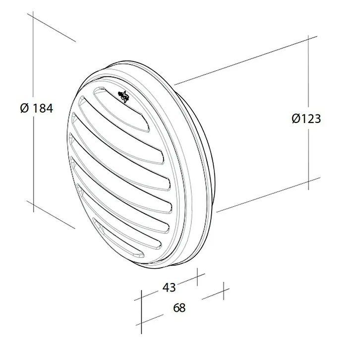 OptimAIRo Außengitter C-125 Sb - Durchmesser Anschlussstutzen: 125 mm, Abnehmbares Fliegennetz, Anthrazit/Bronze