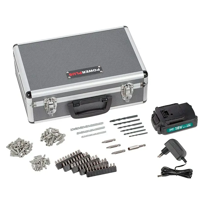 PowerPlus Accuschroefboormachineset - 18 V, 2 accu's