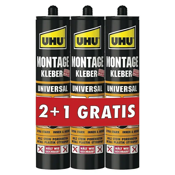 UHU Montagekleber Universal - 3 Stk. x 440 g