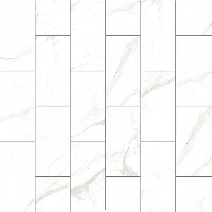 Feinsteinzeugfliese Marmi Statuario - 30 x 60 cm, Weiß, Glänzend