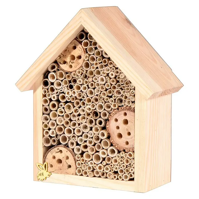 Dobar Insektenhotel - 19 x 9,5 x 22 cm, Holz, Natur