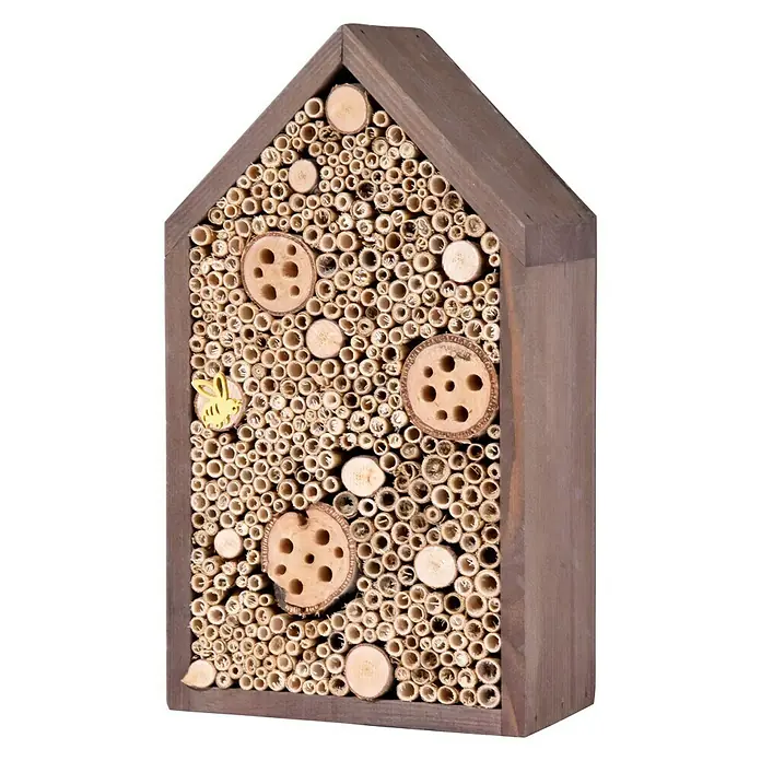 Dobar Insektenhotel - 18 x 10 x 32 cm, Holz, Dunkelbraun