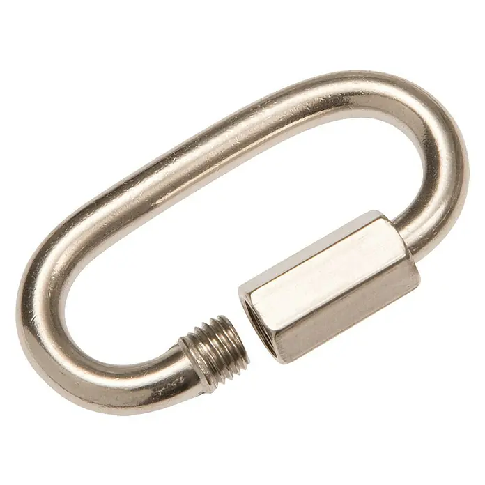 Ketten-Schnellverschluss - Ø x L: 10 x 69 mm, Edelstahl - Diagonale Ansicht