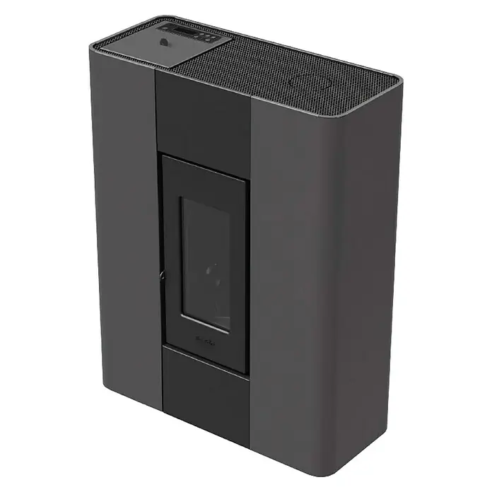 FreePoint Pelletofen Roxy - 2,7 kW - 7 kW, Raumheizvermögen: 65 - 168 m³, Anthrazit - Rechte Seitenansicht