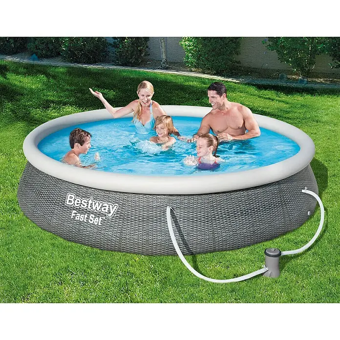 Bestway Pool-Set Fast Set - Durchmesser: 396 cm, Höhe: 84 cm, 7.340 l