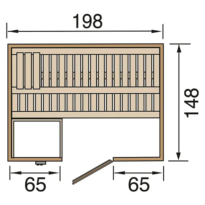 Finnwood Massivholzsauna Bjoern Trend 1 - Mit 5,4 kW Saunaofen mit integrierter Steuerung, Material Tür: Einscheibensicherheitsglas (ESG), 148 x 198 x 203 cm