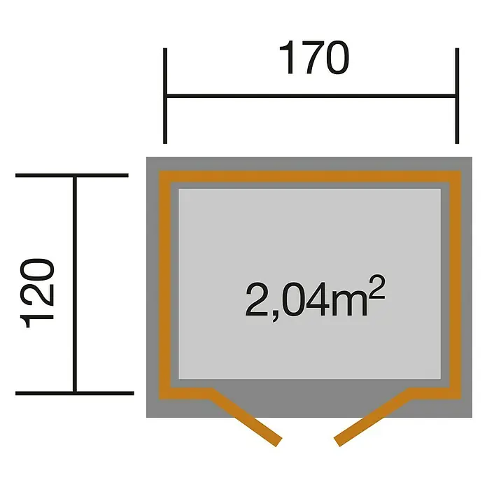 Finnwood Gerätehaus Mads 1 - B x T: 202 x 149 cm, Wandstärke: 14 mm - Ansicht von oben