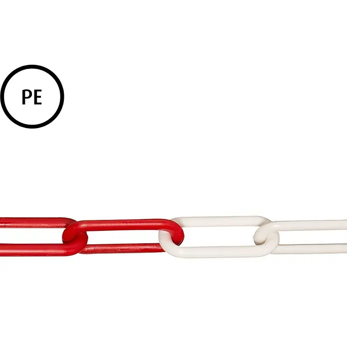 Stabilit Plastični lanac po dužnom metru - 6 mm, Plastika, Crveno-bijele boje - Pogled sprijeda