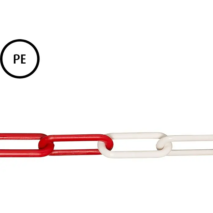 Stabilit Plastični lanac po dužnom metru - 8 mm, Plastika, Crveno-bijele boje - Pogled sprijeda
