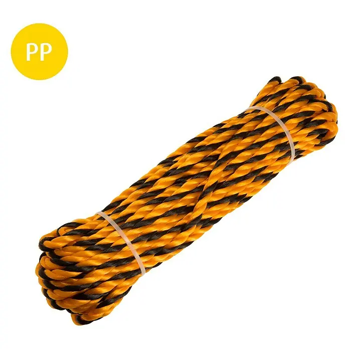 Stabilit PP-Seil - Ø x L: 10 mm x 25 m, 3-schäftig gedreht, Schwarz/Gelb - Vorderansicht