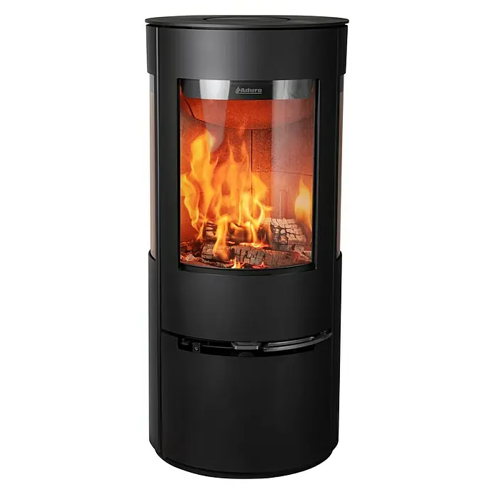 Aduro Kaminofen 22 - 5,5 kW, Raumheizvermögen: 340 m³, Mit Holzfach, Schwarz - Vorderansicht