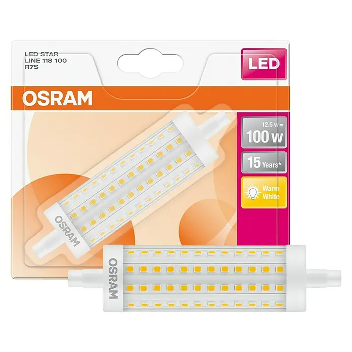 Osram Star LED-Leuchtmittel Line - 12,5 W, R7s, Lichtfarbe: Warmweiß, Nicht Dimmbar, Kolben
