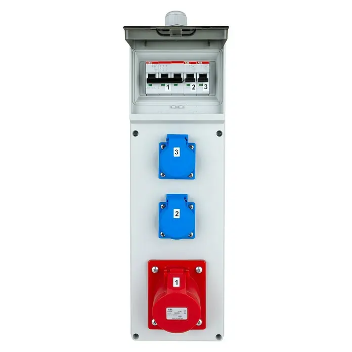Stromverteiler Wandverteiler - Anzahl CEE-Steckdosen: 1 Stk., Anzahl Steckdosen Schuko: 2 Stk., IP54