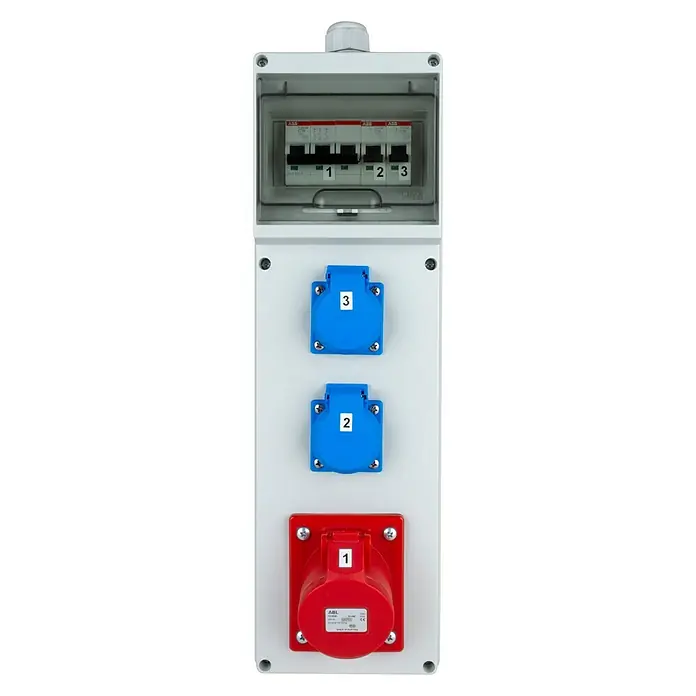 Stromverteiler Wandverteiler - Anzahl CEE-Steckdosen: 1 Stk., Anzahl Steckdosen Schuko: 2 Stk., IP54