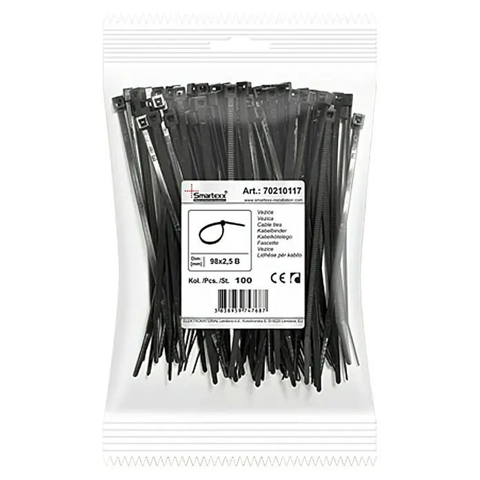 Kabelbinder - Schwarz, 100 x 2,5 mm, 100 Stk.