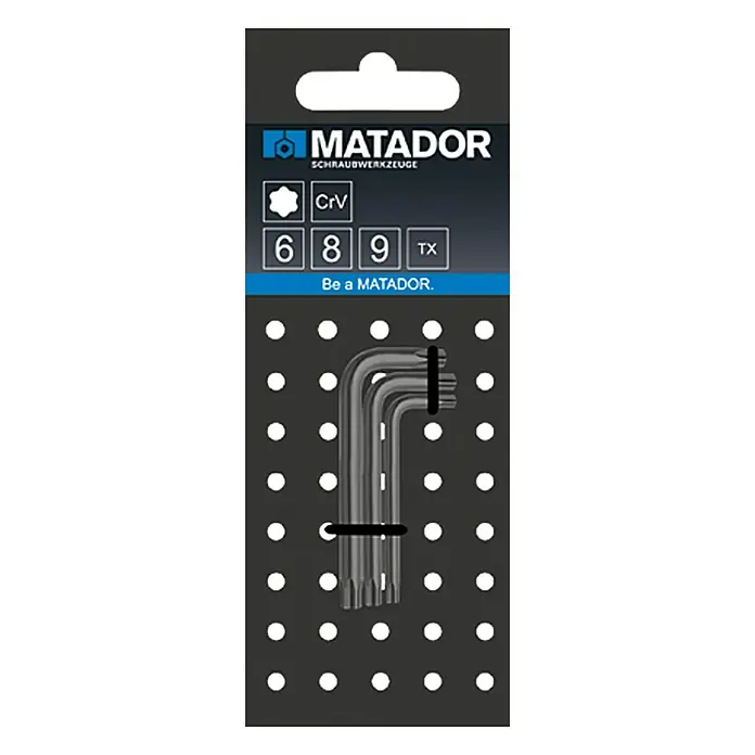Matador Set de llaves Allen - TX 6, TX 8, TX 9 - Vista descendente