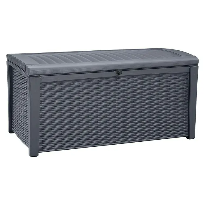Keter Vrtna kutija za pohranu Borneo - 130 x 70 x 63 cm, 400 l, Antracit - Pogled s lijeve strane