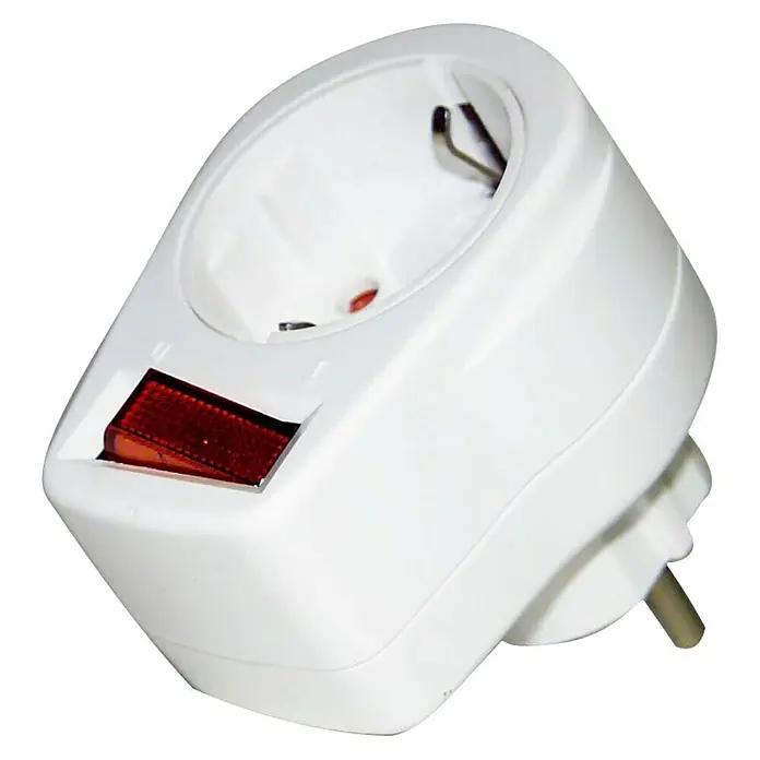 UniTEC Tussenstekker - Wit, 16 A, 250 V, Schakelaar