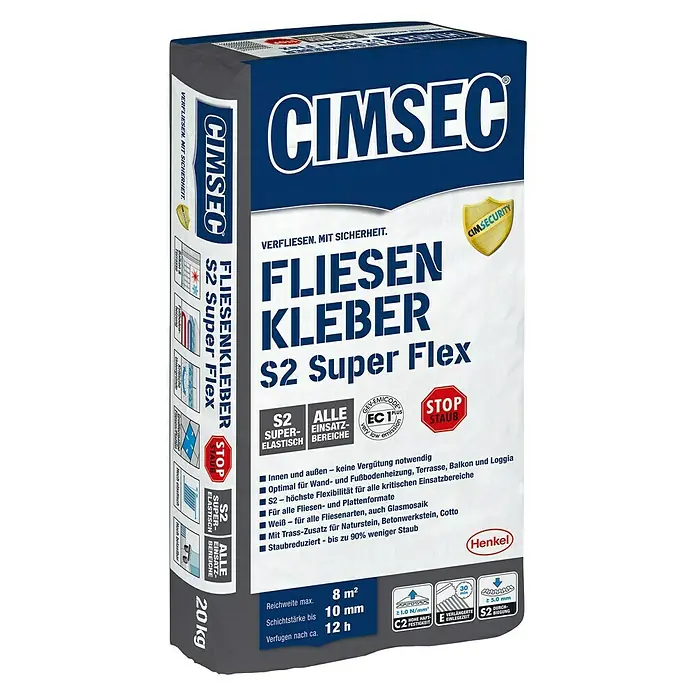 Cimsec Fliesenkleber S2 Super Flex - 20 kg