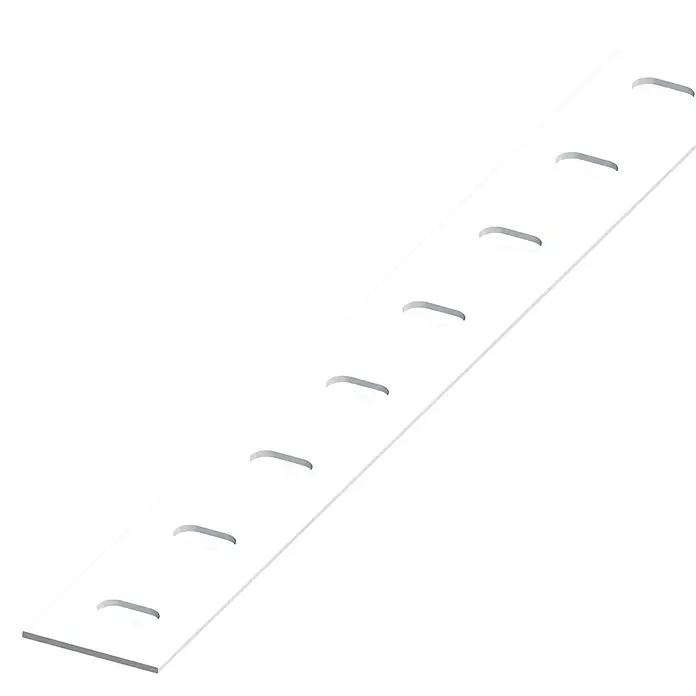 Kantoflex Platstaal - l x b: 1.000 x 35,5 mm, Dikte: 1,5 mm, Staal, Wit - Zijaanzicht links