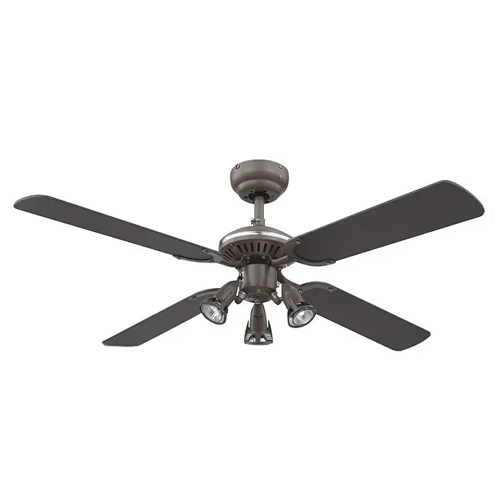 Proklima Deckenventilator Richmond - 105 cm, Titan, 3 x 50 W - Vorderansicht